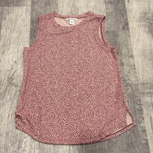 Athleta Woman's Medium Cheetah Bashful Rose Breezy Animal Print Sleeveless Tank